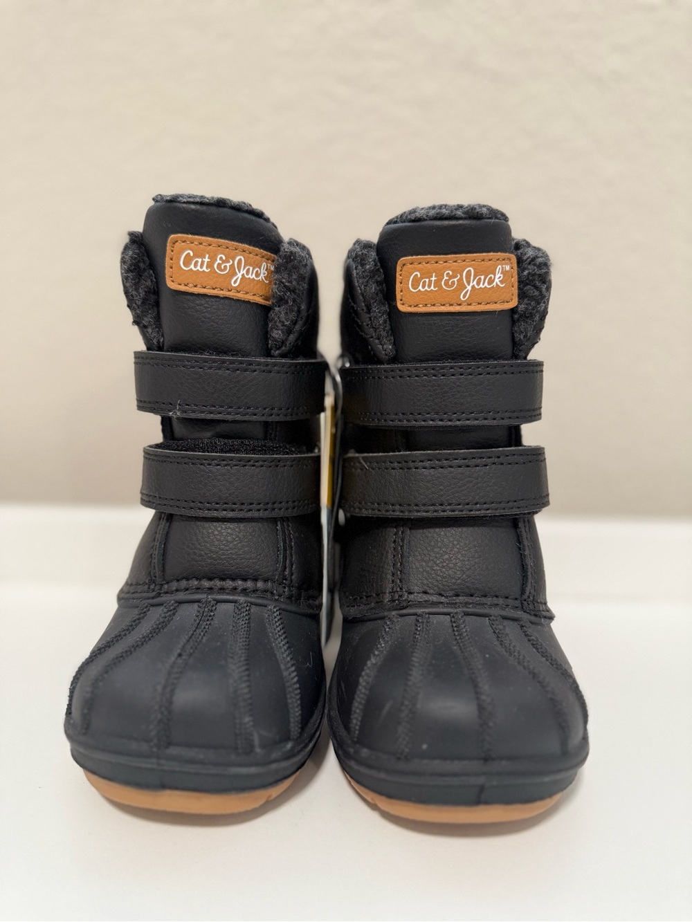 Cat & Jack Black and Brown Kids Snow Boots